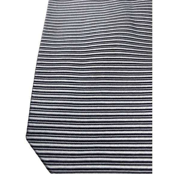 Luciano Gatti Elite 100% Silk Tie Made in Italy Textured Steel Gray Black Stripe - Picture 2 of 9